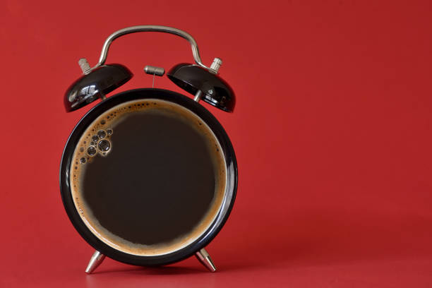 istock Concept of clock cup of coffee 1132936642
