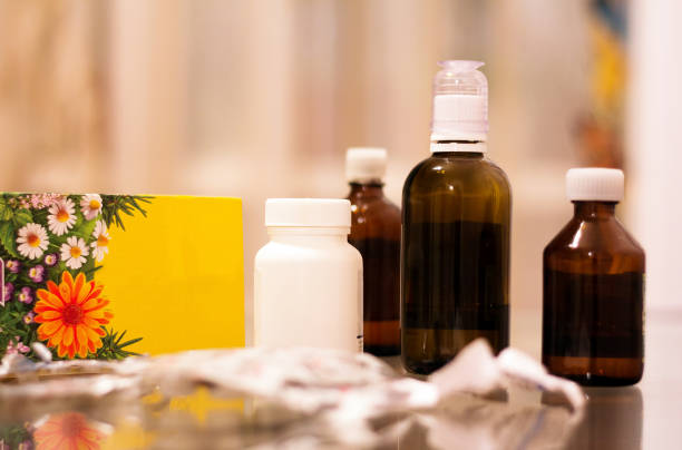 istock Medicines on the glass table. 1132937677