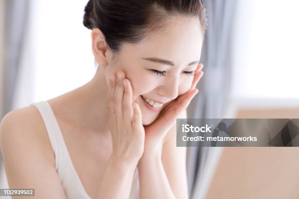 Beauty Concept Of Asian Girl Skin Care Stock Photo - Download Image Now - Women, Japanese Ethnicity, Beauty