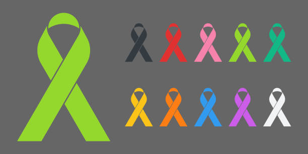 красочные ленты осведомленности - anti cancer stock illustrations