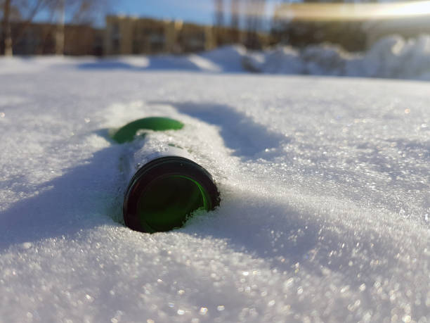 istock beautiful bottle in the snow in winter 1132946929