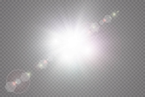 вектор прозрачного солнечного света специальный эффект вспышки объектива света. - luminosity stock illustrations