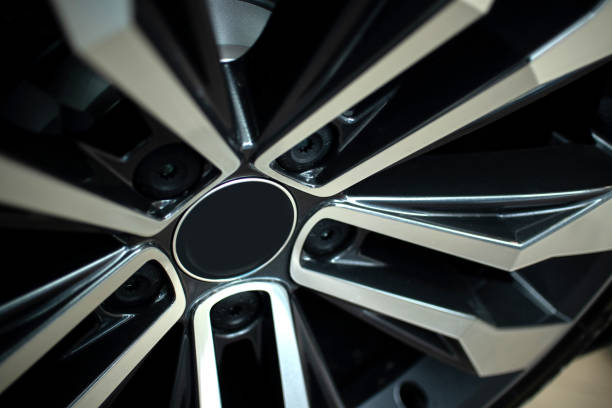 istock Close up of a Modern alloy wheel design on a modern performance car 1132955236