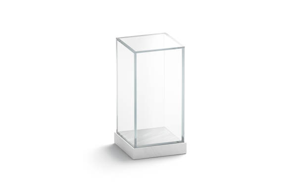 istock Blank white vertical glass showcase mock up, isolated 1132955245