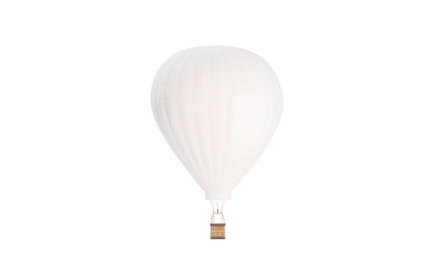pusty biały balon z makietą gorącego powietrza, odizolowany - hot air balloon zdjęcia i obrazy z banku zdjęć