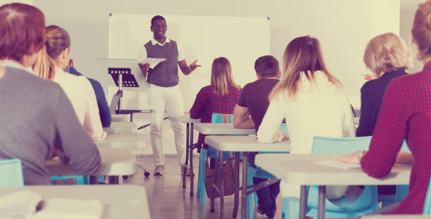istock African American man lecturing to students 1132956413