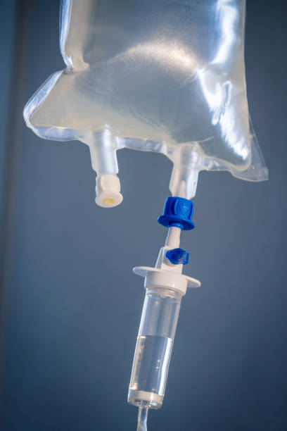 istock Intravenous drip equipment in hospital 1132960081