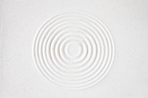 Circle in sand. Zen japanese garden background scene
