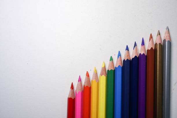 istock Color pencils on white background. Close up. 1132962582