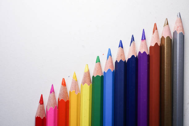 istock Color pencils on white background. Close up. 1132962632