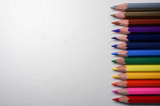 istock Color pencils on white background. Close up. 1132963317