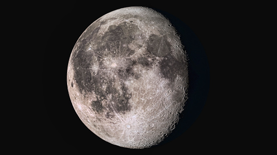 The beauty of the universe: Wonderful super detailed waning gibbous Moon  - Elements of this image furnished by NASA's Scientific Visualization Studio