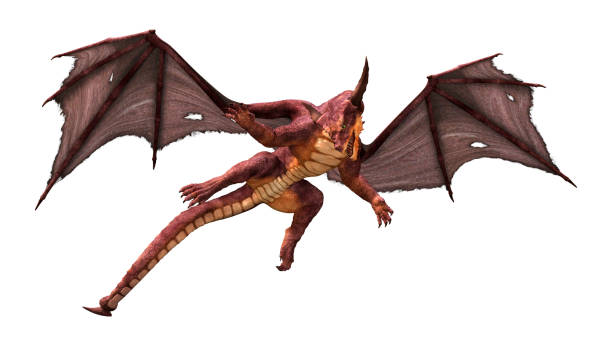 istock 3D illustration fantasy dragon on white 1132967903