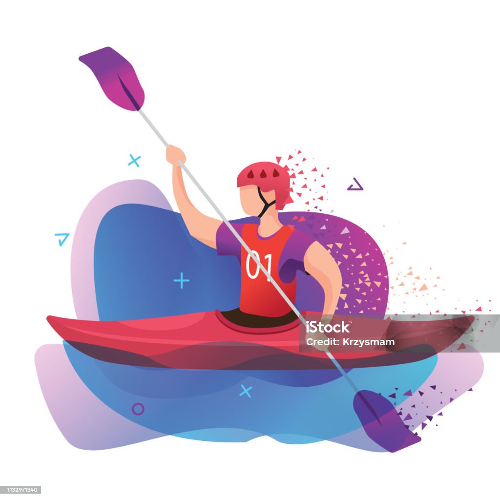 Canoe Racing Vector Canoe Competition Vector Illustration Stock Illustration - Download ...