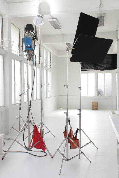 istock a small studio light and black cutters in white room 1132972201