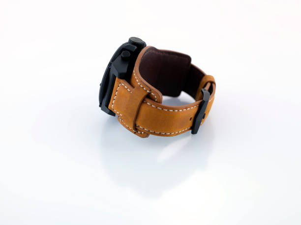 istock Bracelet watch with leather belt 1132975886