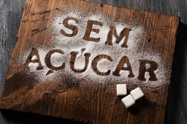 istock text sugar free in Portuguese written with sugar 1132977518