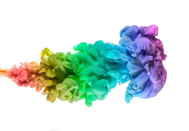 istock Acrylic colors and ink in water. Abstract frame background. Isolated on white. 1132977738