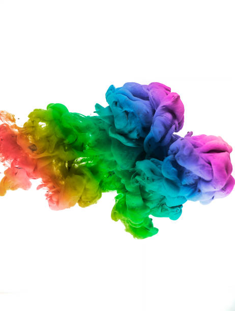 istock Acrylic colors and ink in water. Abstract frame background. Isolated on white. 1132978345