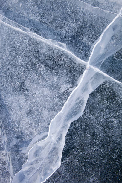 istock Baikal lake ice. Winter texture 1132978885