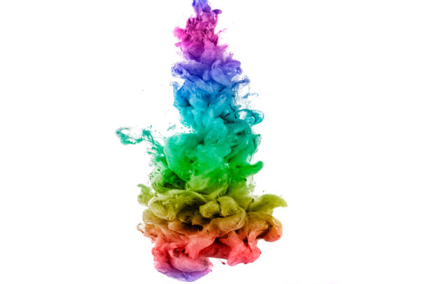 istock Acrylic colors and ink in water. Abstract frame background. Isolated on white. 1132978943