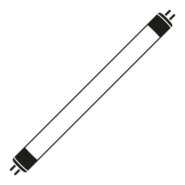 czarno-biała żarówka z lampką - light bulb compact fluorescent lightbulb lamp fluorescent light stock illustrations