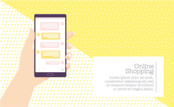 istock Holding mobile phone . Vector illustration. Social media network. receive messages. Chating and messaging concept. 1132982043