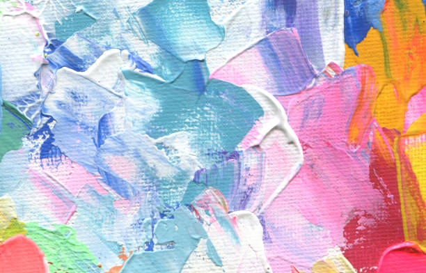 istock Abstract acrylic and watercolor painting. Canvas texture background. 1132982417
