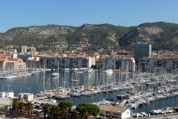 general view of the port of Toulon in the Var