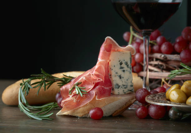 istock Sandwich with prosciutto, blue cheese and rosemary. 1132984284