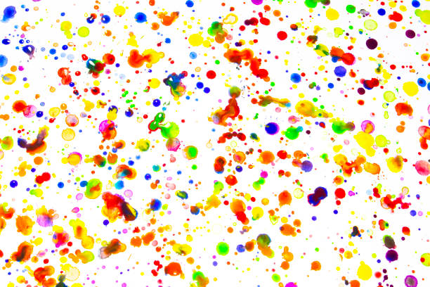 istock Watercolour Coloured Paint Drips Splatters and spots for Background 1132984330