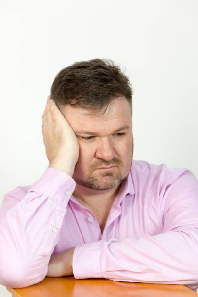 istock Adult full man 40 years old on a white background. 1132986287