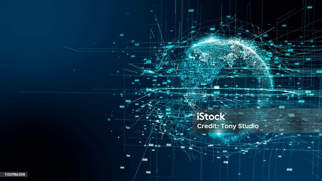 Digitale Erde 5G AI-Technologie - Lizenzfrei Technologie Stock-Foto