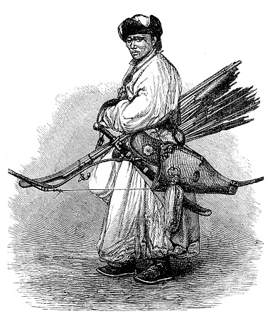 Illustration of a Mongolian infantry warrior