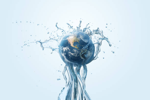 Saving water and world environmental protection concept. Saving water and world environmental protection concept. Eearth, globe, ecology, nature, planet concepts environment day stock pictures, royalty-free photos & images