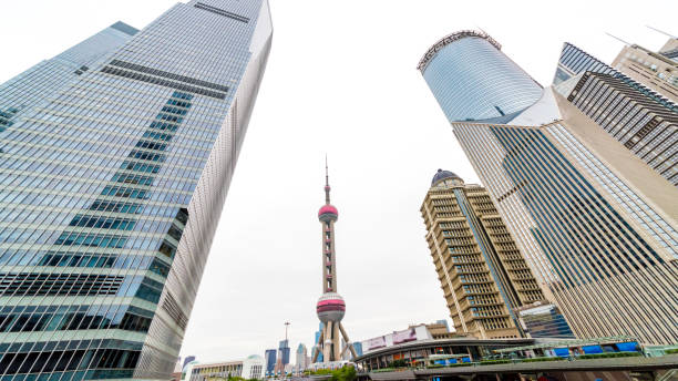istock The pedestrian pavement under the tall building large building. 1132990353