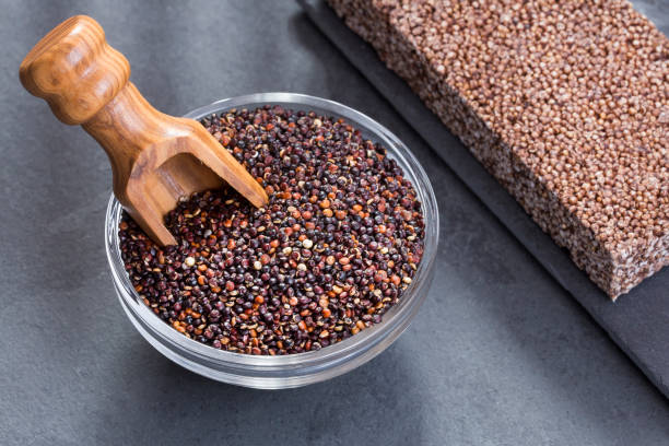 istock Black quinoa in wooden bowl - Chenopodium quinoa 1132993333