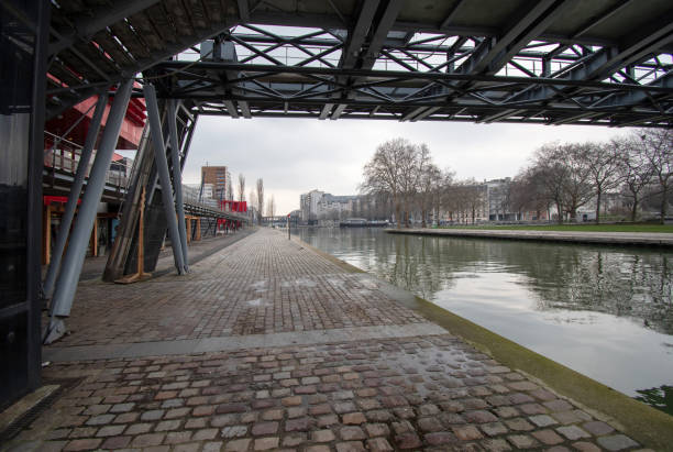 Paris in winter St Denis channel