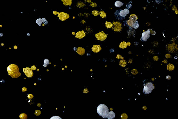 istock Metallic Coloured Paint Drips Splatters and spots for Background 1132994341