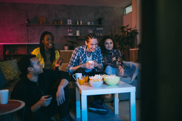 istock Multi-ethnic group of friends having fun at home 1132997972