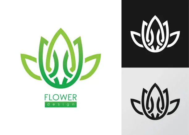 Vector illustration of Creative flowers inspiration vector logo design template.