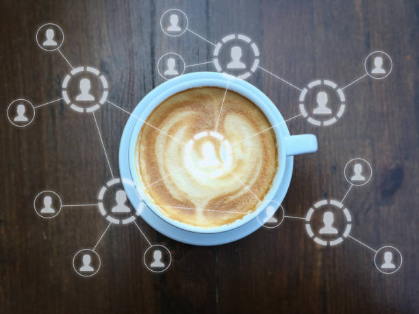Social media marketing network communication coffee