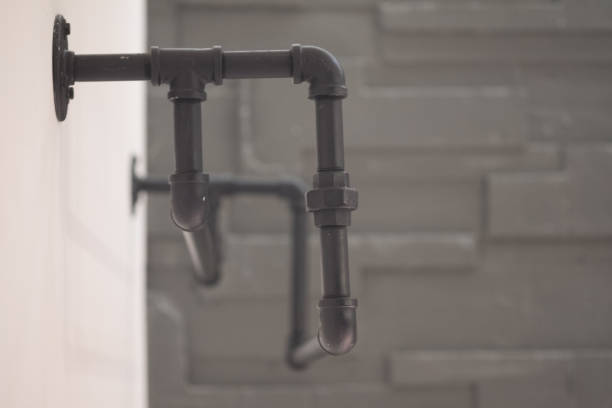 istock Close up of black rack in the bathroom. 1133005421