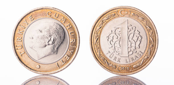 istock Reflection of 1 Turkish Lira Coin 1133005587