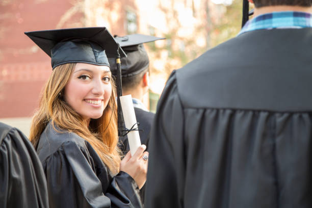 istock Latin descent female college student graduation on campus. 1133007133
