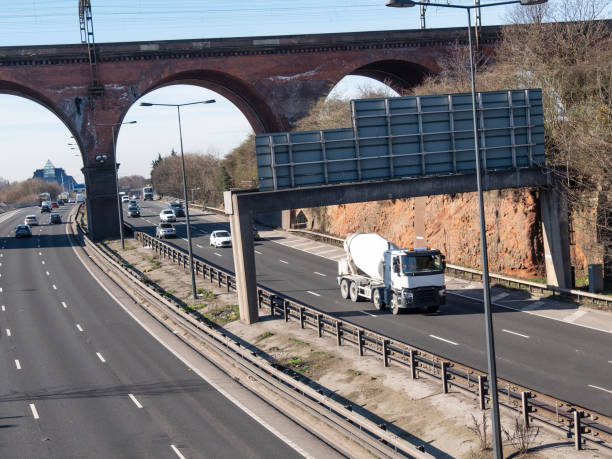 istock White Cement Mixer on UK Motorway 1133010798