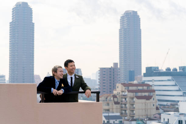 istock Young same sex couple in Tokyo 1133014081
