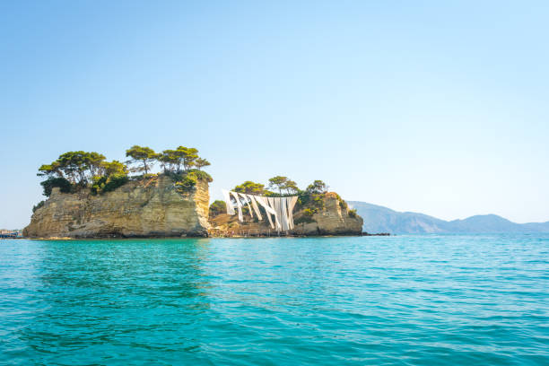 Cameo island, scenic view from the sea. Zakynthos, Greece