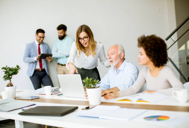 istock Business people discussing a strategy and working together in the modern office 1133017433