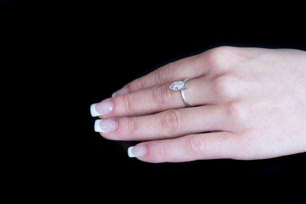 istock Diamond Ring on Woman Finger 1133018351